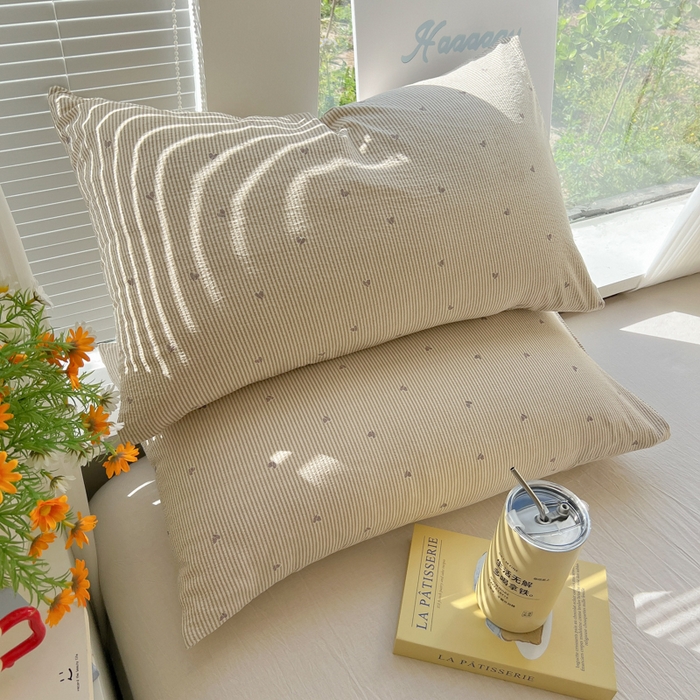 91家纺网 家纺一手货源 找家纺 韩巢家纺 2025新款云感提花双层纱枕套头套枕芯套 米倾心