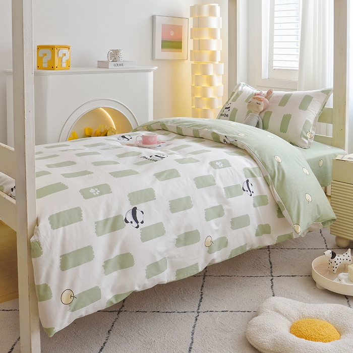 91家纺网 家纺一手货源 找家纺 天之爱 2025年新款13372全棉三件套学生上下铺6件套多件套 胖嘟嘟