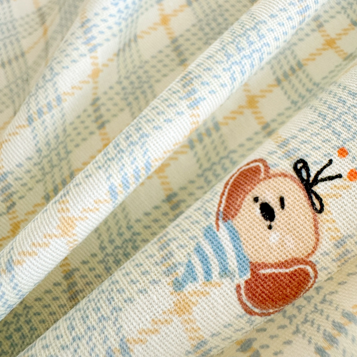 91家纺网 家纺一手货源 找家纺 慕尚家纺 2025新款13070全棉学生季全棉学生床三件套 绿格狗狗