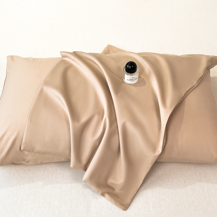 91家纺网 家纺一手货源 找家纺 暖季家纺 2025新款全棉13376单枕套系列 40-纯色奶茶