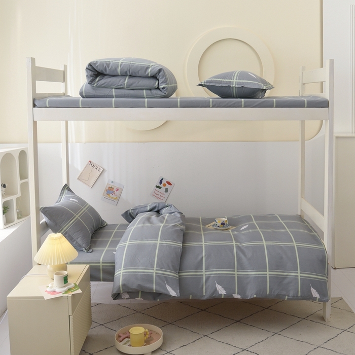 91家纺网 家纺一手货源 找家纺 天之爱 2025年新款13372全棉三件套学生上下铺6件套多件套 心悦