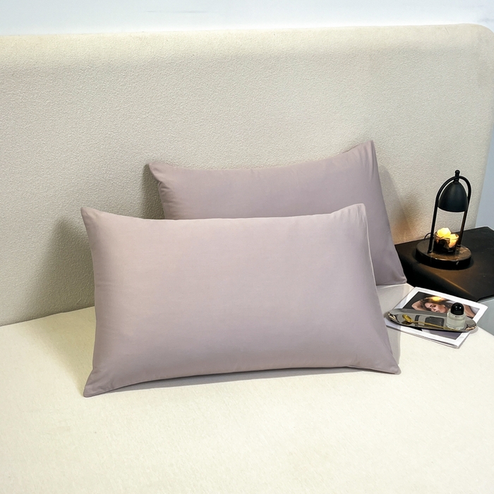 91家纺网 家纺一手货源 找家纺 暖季家纺 2025新款全棉13376单枕套系列 40-纯色山灰