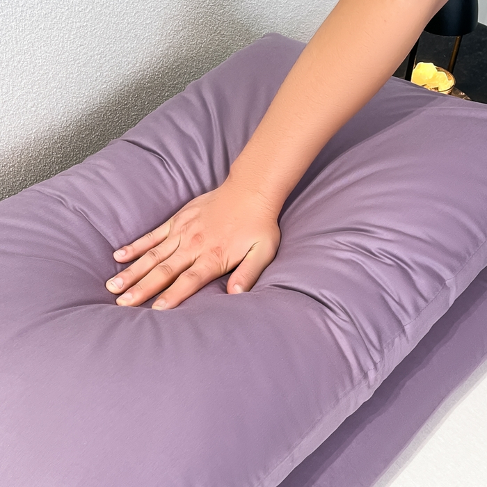 91家纺网 家纺一手货源 找家纺 暖季家纺 2025新款全棉13376单枕套系列 40-纯色罗兰紫