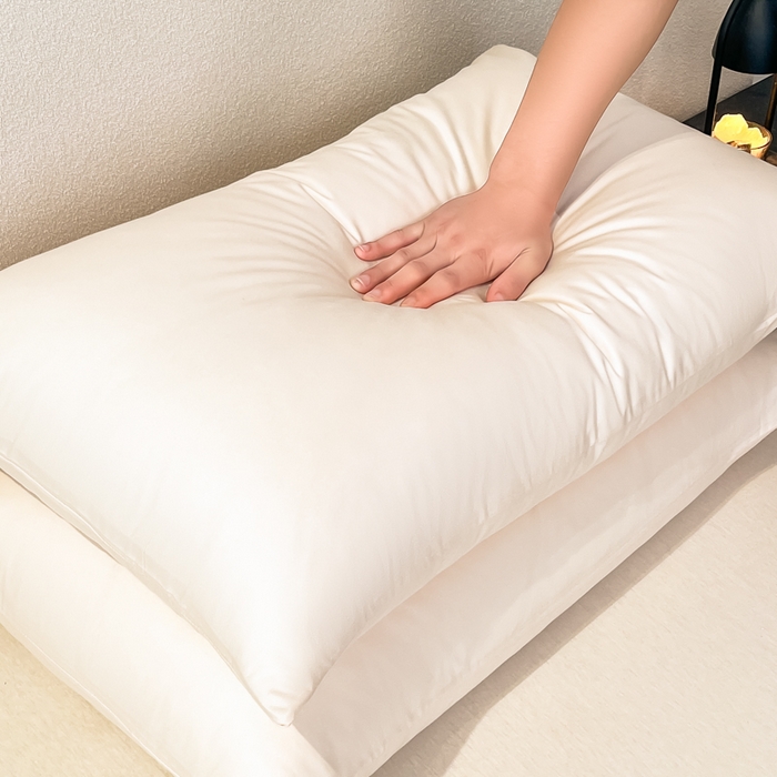 91家纺网 家纺一手货源 找家纺 暖季家纺 2025新款全棉13376单枕套系列 40-纯色奶昔白