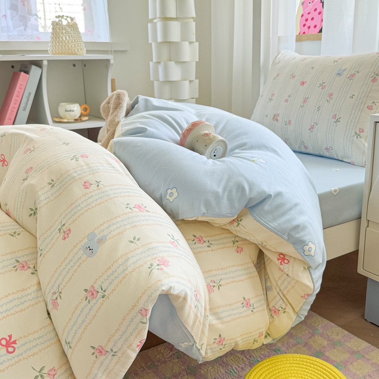 91家纺网 家纺一手货源 找家纺 慕尚家纺 2025新款13070全棉学生季全棉学生床三件套 兔兔录