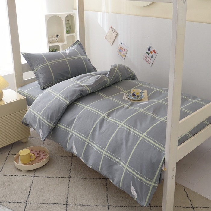 91家纺网 家纺一手货源 找家纺 天之爱 2025年新款13372全棉三件套学生上下铺6件套多件套 心悦