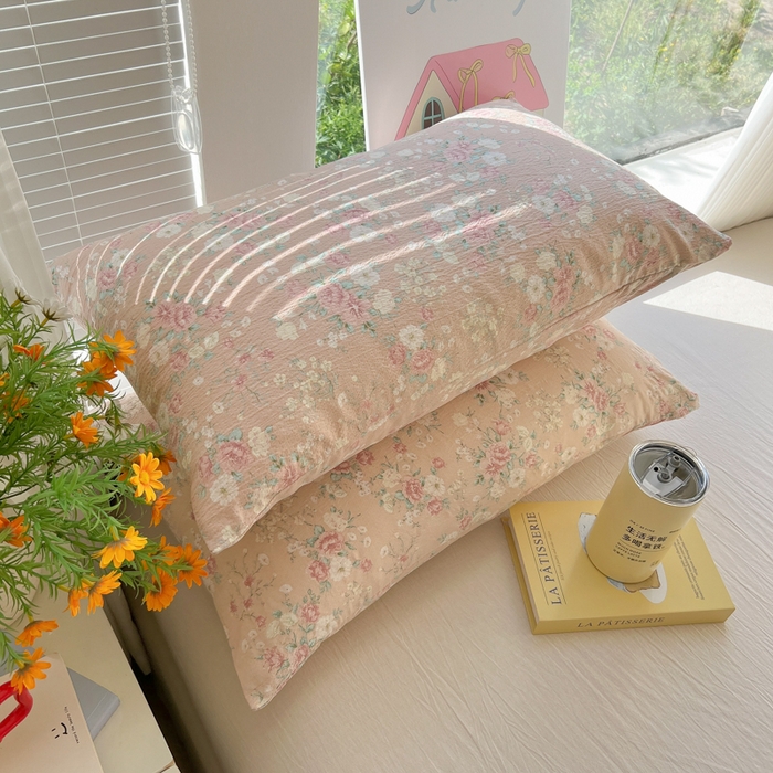 91家纺网 家纺一手货源 找家纺 韩巢家纺 2025新款云感提花双层纱枕套头套枕芯套 爱如星辰