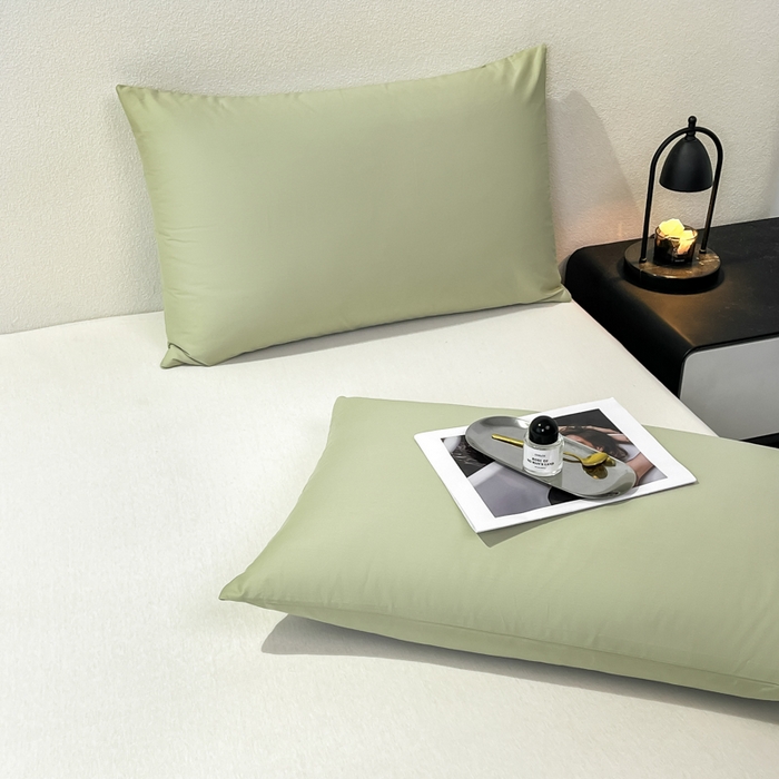 91家纺网 家纺一手货源 找家纺 暖季家纺 2025新款全棉13376单枕套系列 40-纯色果绿