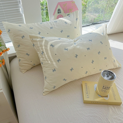 91家纺网 家纺一手货源 找家纺 （总）韩巢家纺 2025新款云感提花双层纱枕套头套枕芯套