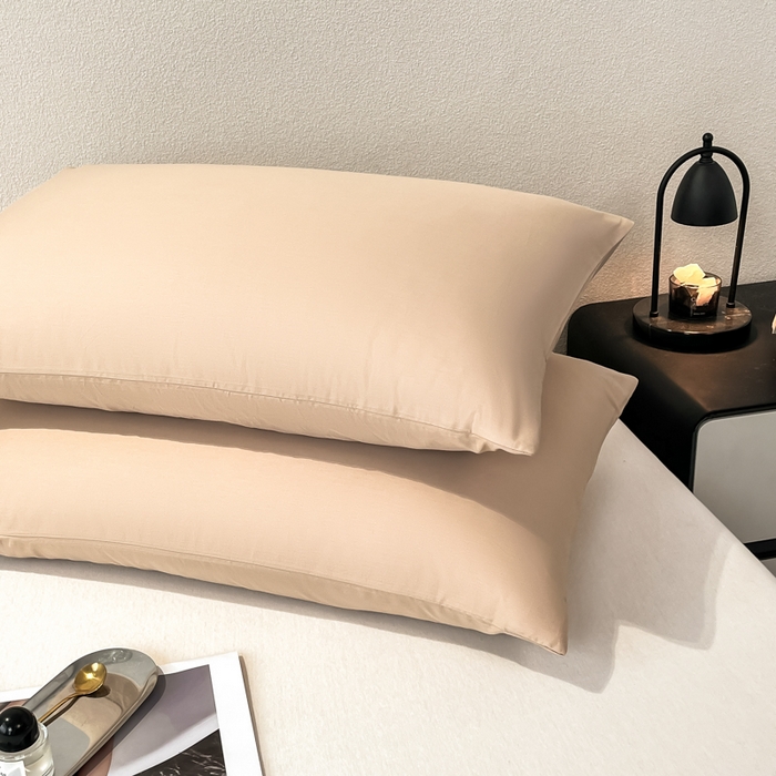 91家纺网 家纺一手货源 找家纺 暖季家纺 2025新款全棉13376单枕套系列 40-纯色奶茶