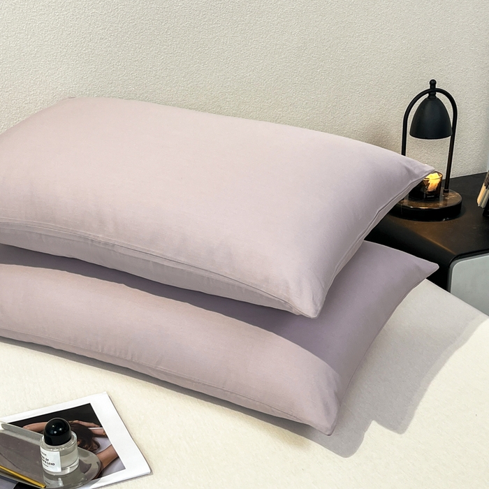 91家纺网 家纺一手货源 找家纺 暖季家纺 2025新款全棉13376单枕套系列 40-纯色山灰