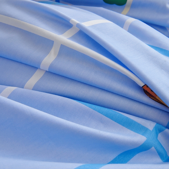 91家纺网 家纺一手货源 找家纺 天之爱 2025年新款13372全棉三件套学生上下铺6件套多件套 卡皮巴拉蓝