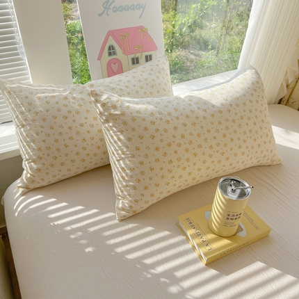 韩巢家纺 2025新款云感提花双层纱枕套头套枕芯套 橘子海