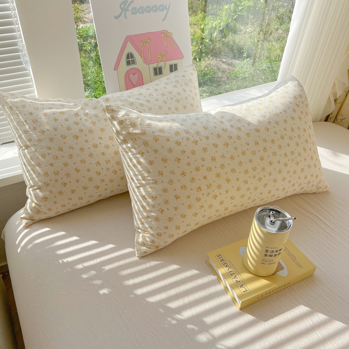 91家纺网 家纺一手货源 找家纺 韩巢家纺 2025新款云感提花双层纱枕套头套枕芯套 橘子海