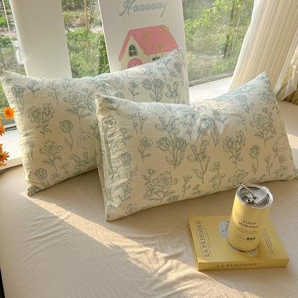 91家纺网 家纺一手货源 找家纺 （总）韩巢家纺 2025新款云感提花双层纱枕套头套枕芯套