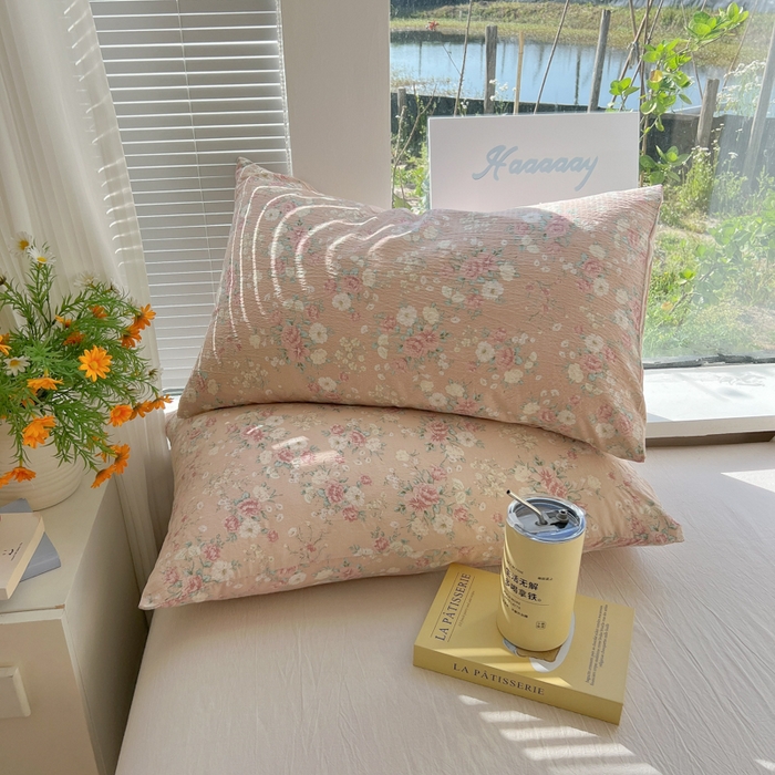 91家纺网 家纺一手货源 找家纺 韩巢家纺 2025新款云感提花双层纱枕套头套枕芯套 爱如星辰