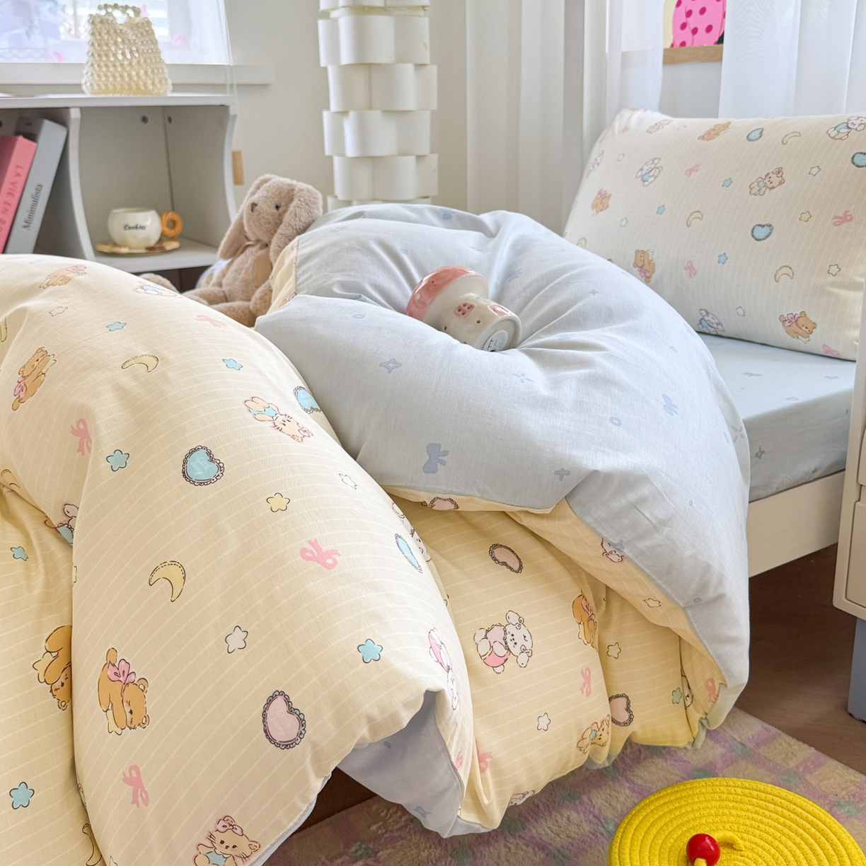 91家纺网 家纺一手货源 找家纺 慕尚家纺 2025新款13070全棉学生季全棉学生床三件套 星悦