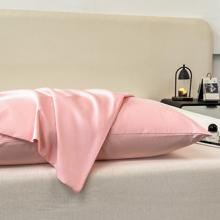 91家纺网 家纺一手货源 找家纺 暖季家纺 2025新款全棉13376单枕套系列 40-纯色香叶粉