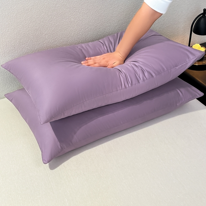 91家纺网 家纺一手货源 找家纺 暖季家纺 2025新款全棉13376单枕套系列 40-纯色罗兰紫