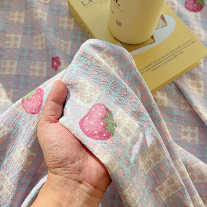 91家纺网 家纺一手货源 找家纺 韩巢家纺 2025新款云感提花双层纱枕套头套枕芯套 有草莓的地方