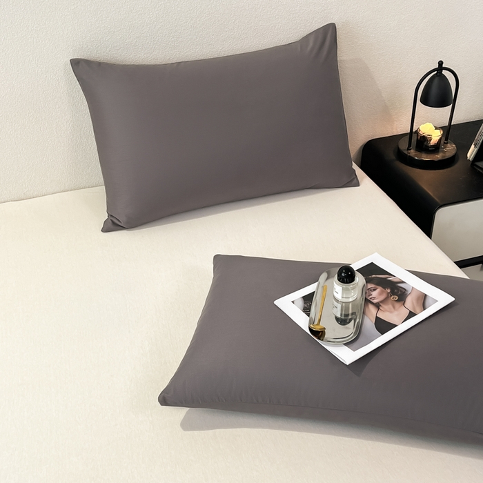 91家纺网 家纺一手货源 找家纺 暖季家纺 2025新款全棉13376单枕套系列 40-纯色高级灰