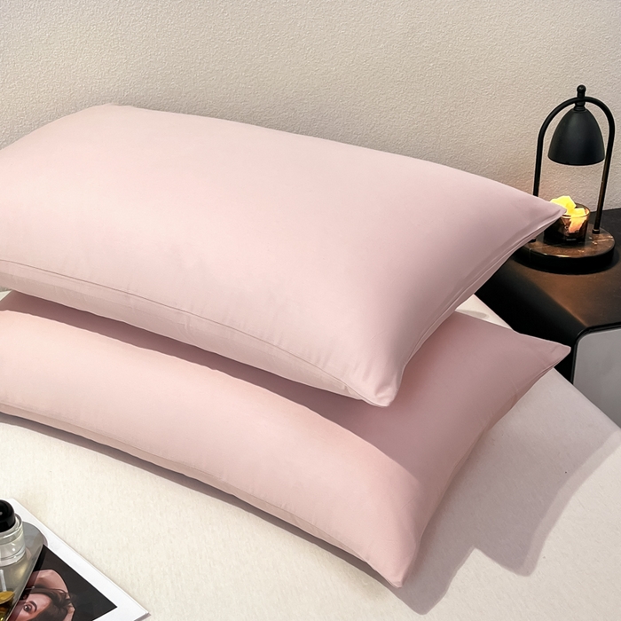 91家纺网 家纺一手货源 找家纺 暖季家纺 2025新款全棉13376单枕套系列 40-纯色玉粉