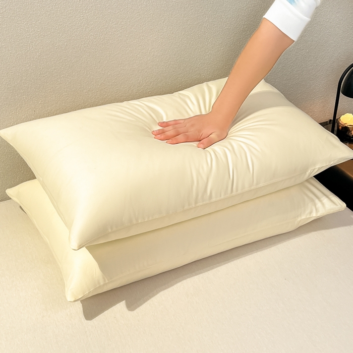 91家纺网 家纺一手货源 找家纺 暖季家纺 2025新款全棉13376单枕套系列 40-纯色米黄