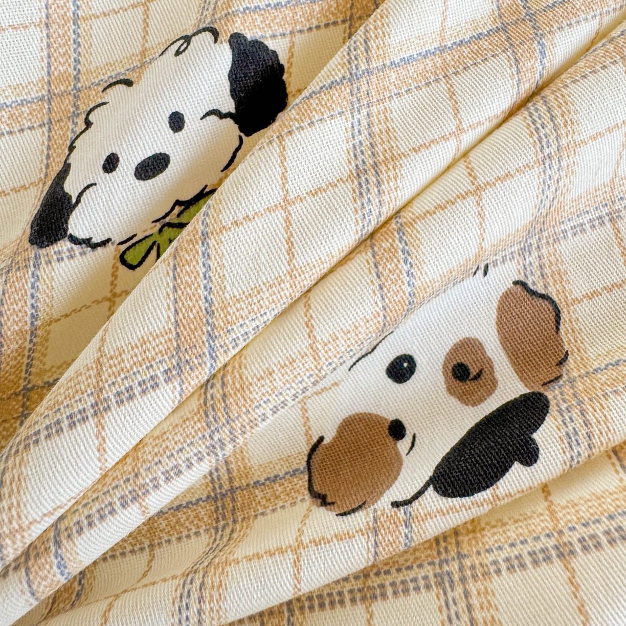 91家纺网 家纺一手货源 找家纺 慕尚家纺 2025新款13070全棉学生季全棉学生床三件套 咖格狗狗