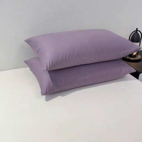 91家纺网 家纺一手货源 找家纺 暖季家纺 2025新款全棉13376单枕套系列 40-纯色罗兰紫