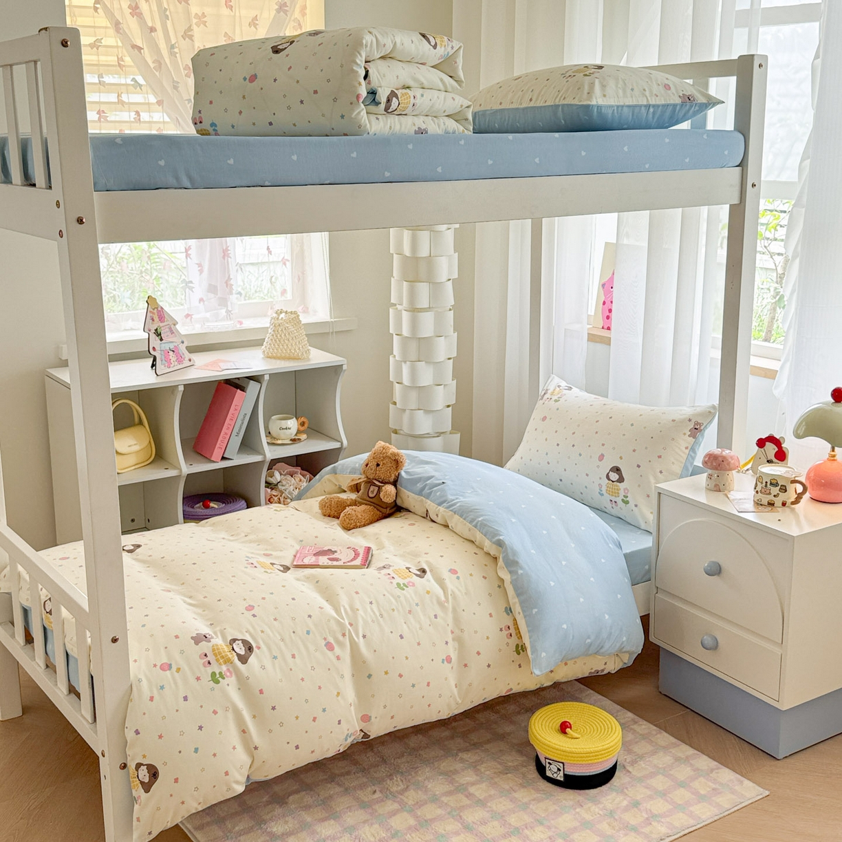 91家纺网 家纺一手货源 找家纺 慕尚家纺 2025新款13070全棉学生季全棉学生床三件套 小糖豆