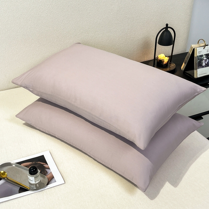 91家纺网 家纺一手货源 找家纺 暖季家纺 2025新款全棉13376单枕套系列 40-纯色山灰