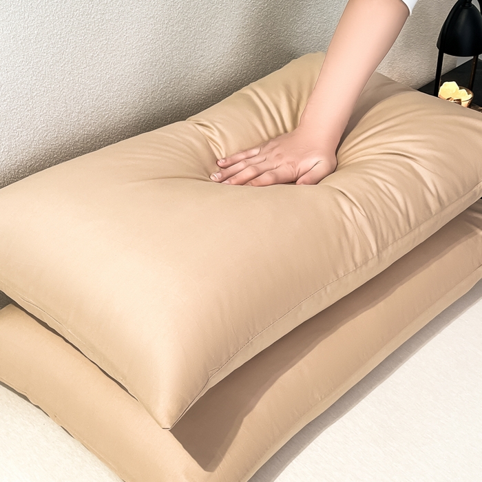 91家纺网 家纺一手货源 找家纺 暖季家纺 2025新款全棉13376单枕套系列 40-纯色奶茶