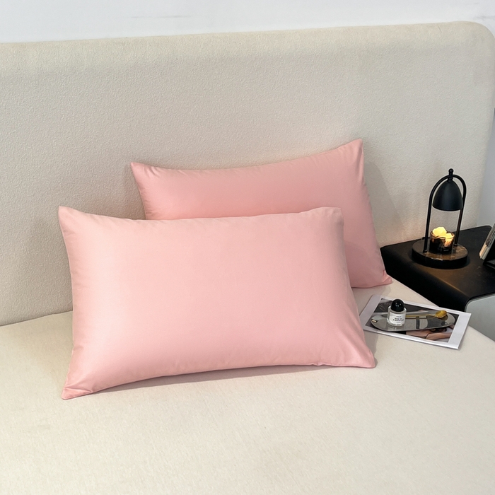 91家纺网 家纺一手货源 找家纺 暖季家纺 2025新款全棉13376单枕套系列 40-纯色香叶粉