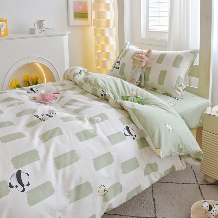 91家纺网 家纺一手货源 找家纺 天之爱 2025年新款13372全棉三件套学生上下铺6件套多件套 胖嘟嘟