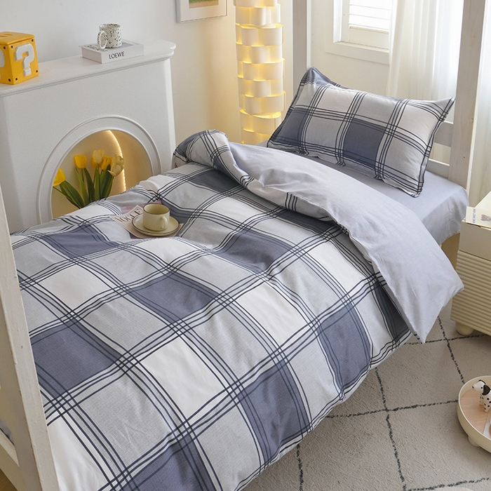 91家纺网 家纺一手货源 找家纺 天之爱 2025年新款13372全棉三件套学生上下铺6件套多件套 灰色轨迹