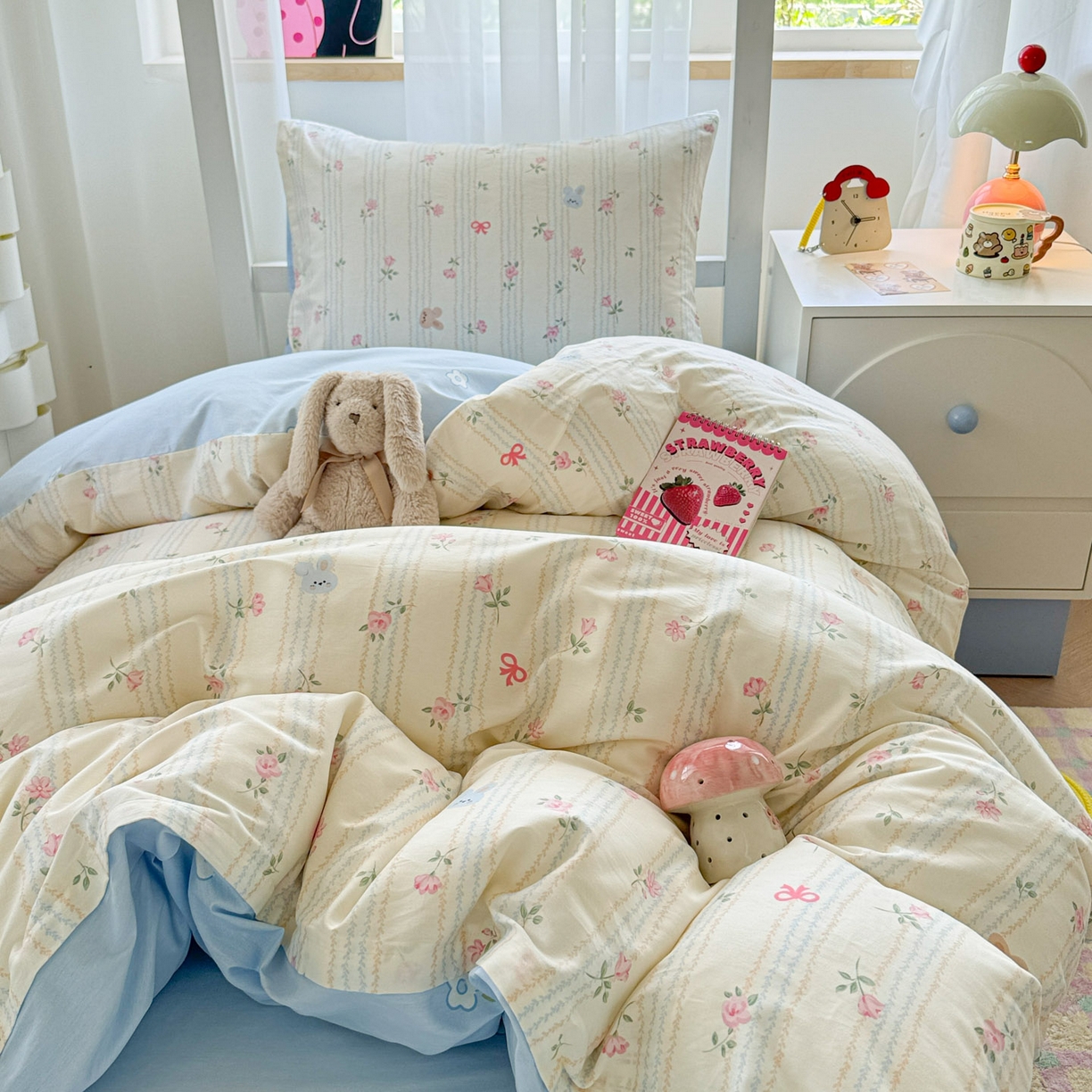 91家纺网 家纺一手货源 找家纺 慕尚家纺 2025新款13070全棉学生季全棉学生床三件套 兔兔录