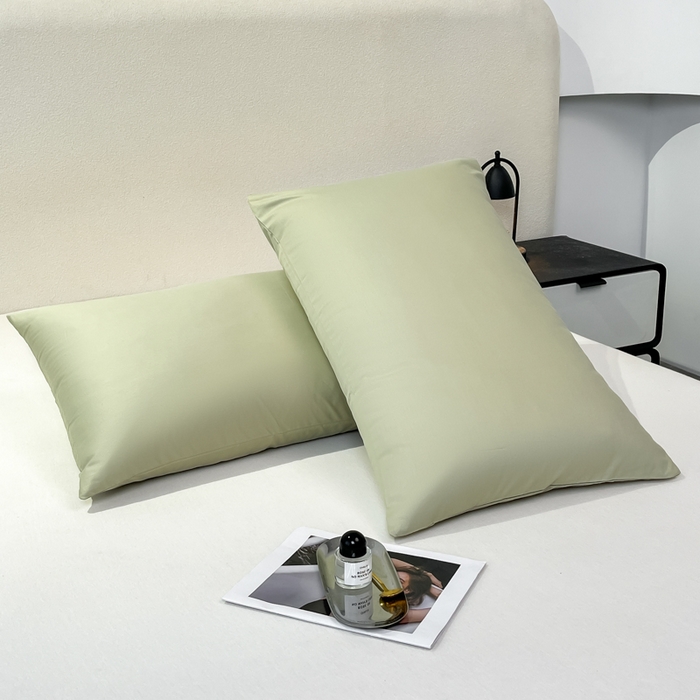 91家纺网 家纺一手货源 找家纺 暖季家纺 2025新款全棉13376单枕套系列 40-纯色果绿