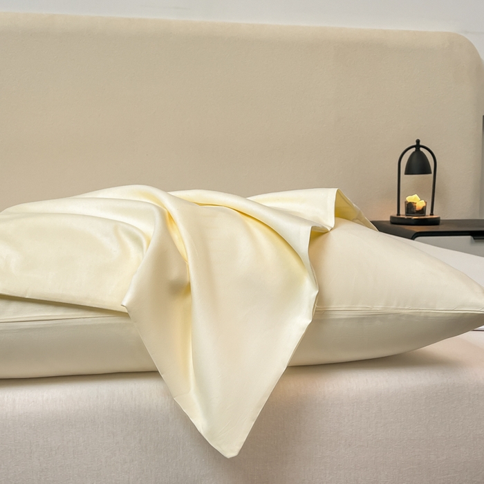 91家纺网 家纺一手货源 找家纺 暖季家纺 2025新款全棉13376单枕套系列 40-纯色米黄