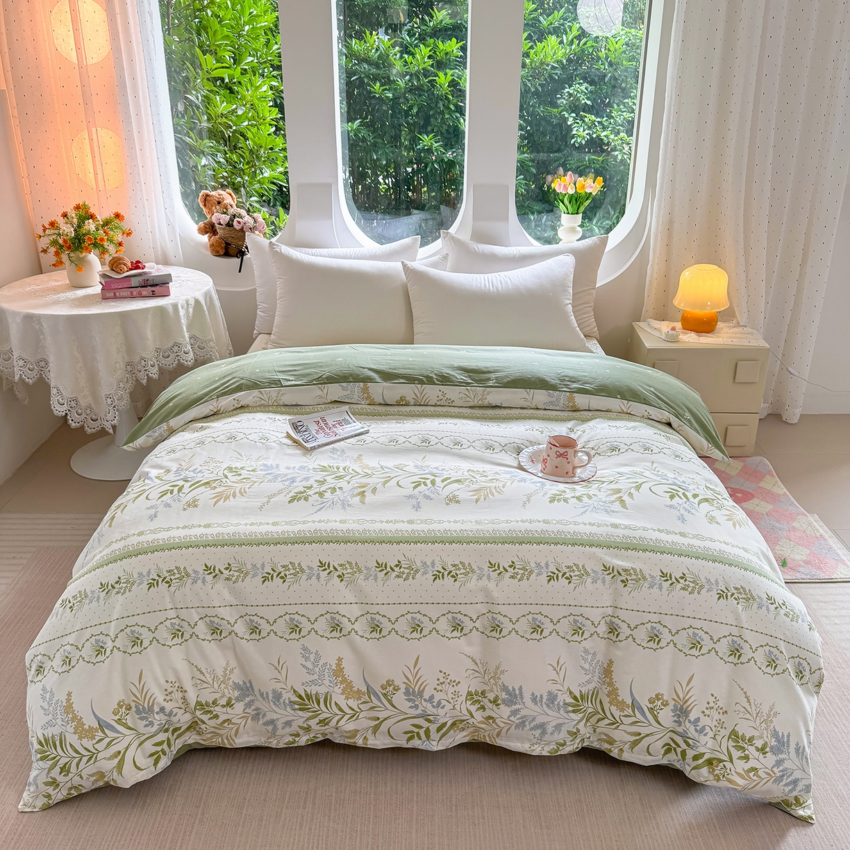 91家纺网 家纺一手货源 找家纺 （总）壹贝家纺 2025新款小清新全棉纯棉印花系列(喷气工艺)(高品质)(花型持续更新)(接受各种预定尺寸)-单被套