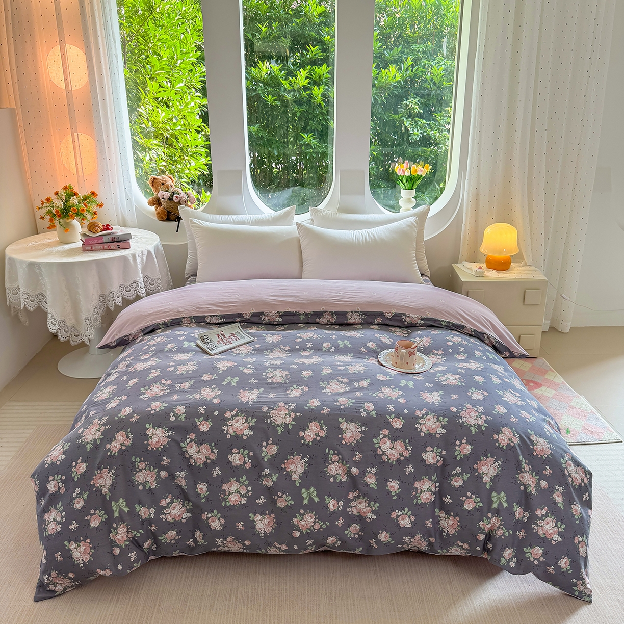 91家纺网 家纺一手货源 找家纺 （总）壹贝家纺 2025新款小清新全棉纯棉印花系列(喷气工艺)(高品质)(花型持续更新)(接受各种预定尺寸)-单被套