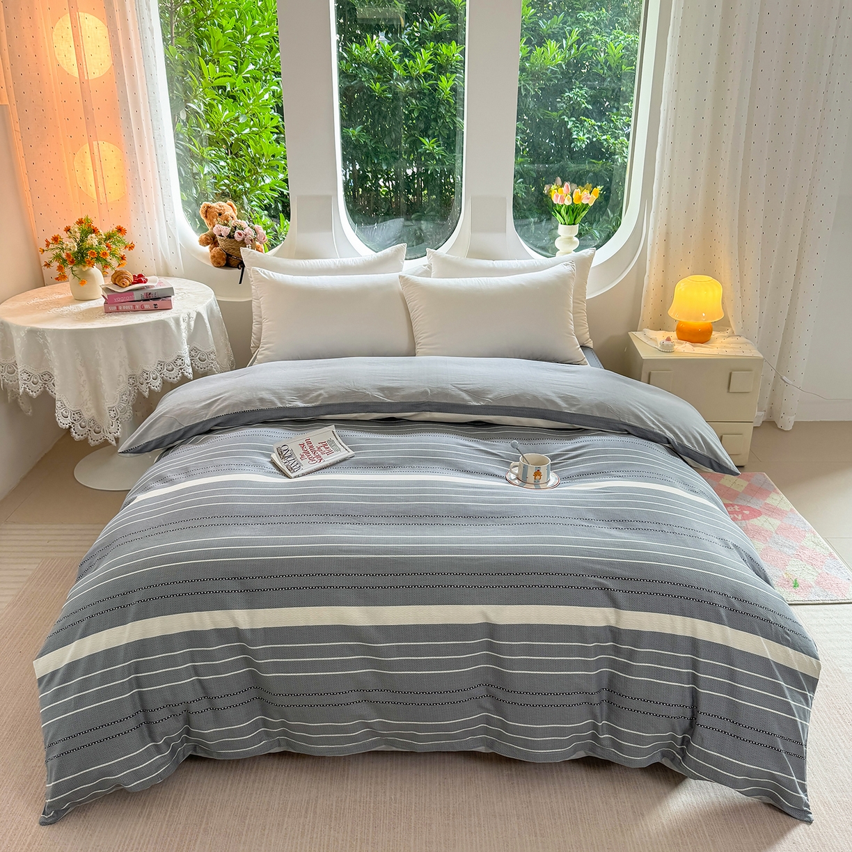 91家纺网 家纺一手货源 找家纺 （总）壹贝家纺 2025新款小清新全棉纯棉印花系列(喷气工艺)(高品质)(花型持续更新)(接受各种预定尺寸)-单被套