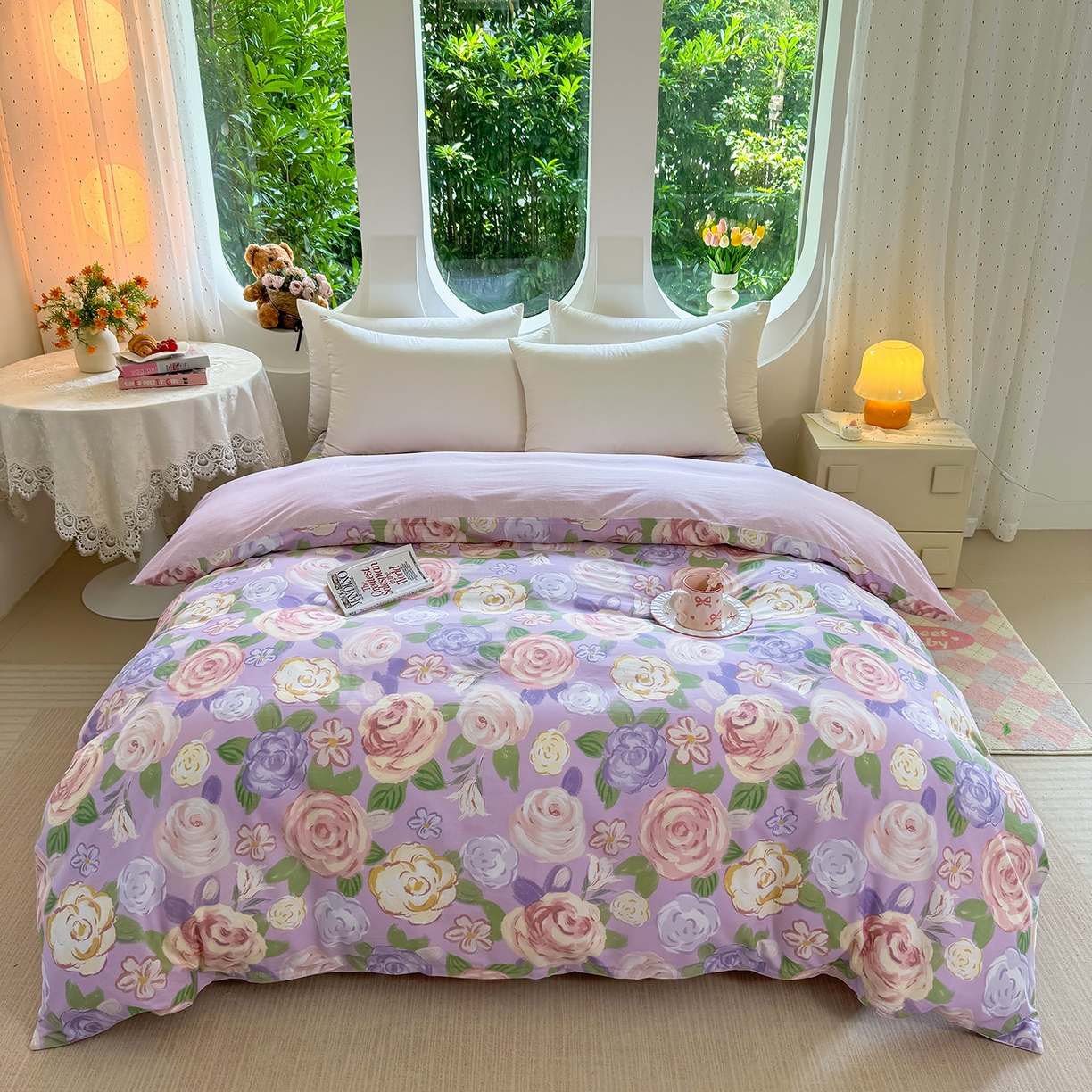 91家纺网 家纺一手货源 找家纺 （总）壹贝家纺 2025新款小清新全棉纯棉印花系列(喷气工艺)(高品质)(花型持续更新)(接受各种预定尺寸)-单被套