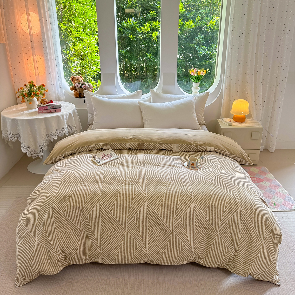 91家纺网 家纺一手货源 找家纺 （总）壹贝家纺 2025新款小清新全棉纯棉印花系列(喷气工艺)(高品质)(花型持续更新)(接受各种预定尺寸)-单被套