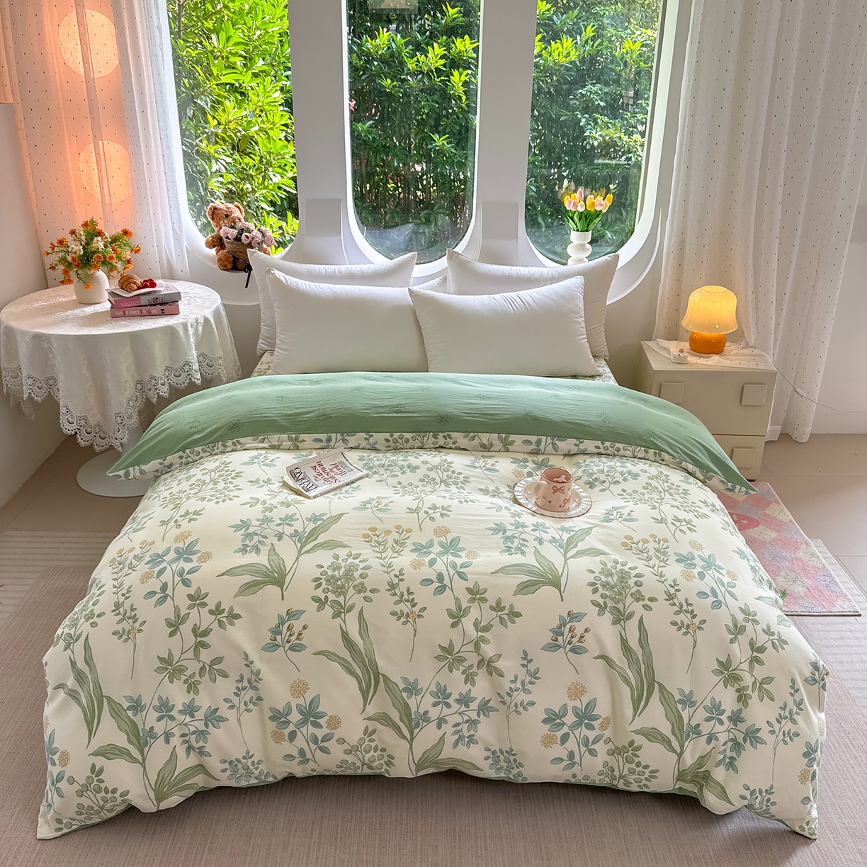 91家纺网 家纺一手货源 找家纺 （总）壹贝家纺 2025新款小清新全棉纯棉印花系列(喷气工艺)(高品质)(花型持续更新)(接受各种预定尺寸)-单被套