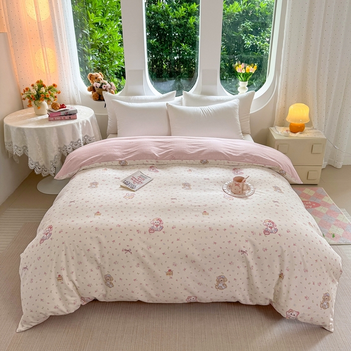 91家纺网 家纺一手货源 找家纺 （总）壹贝家纺 2025新款小清新全棉纯棉印花系列(喷气工艺)(高品质)(花型持续更新)(接受各种预定尺寸)-单被套