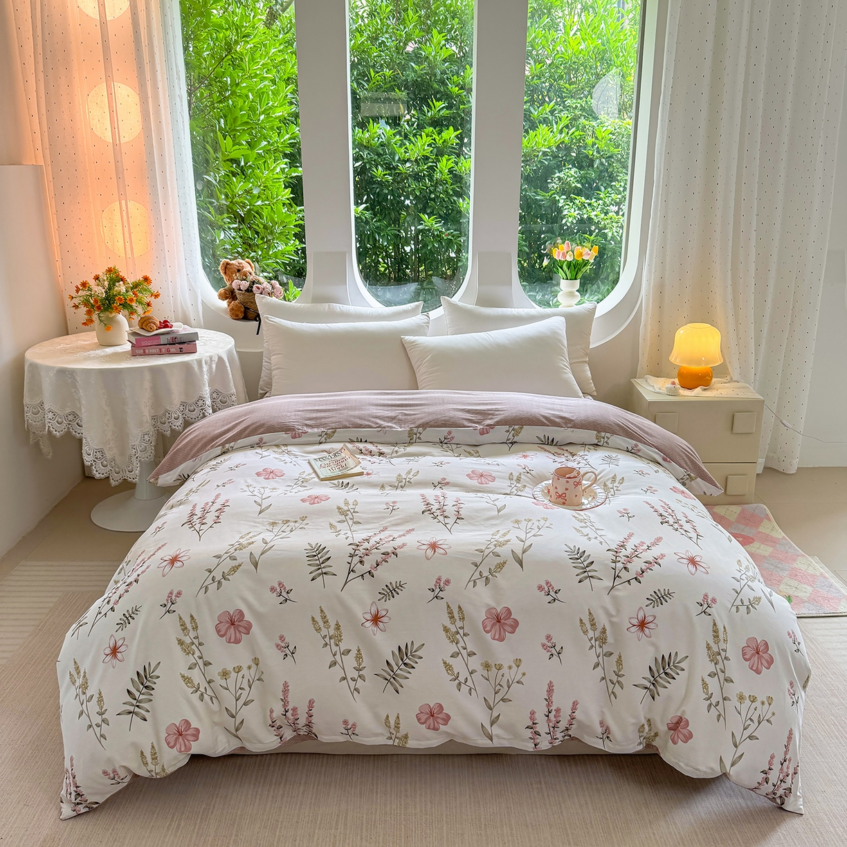 91家纺网 家纺一手货源 找家纺 （总）壹贝家纺 2025新款小清新全棉纯棉印花系列(喷气工艺)(高品质)(花型持续更新)(接受各种预定尺寸)-单被套