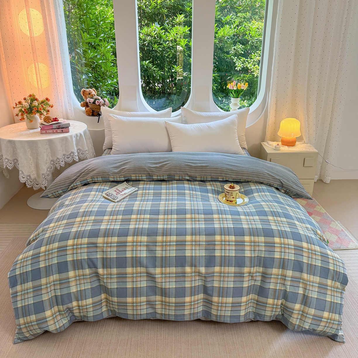 91家纺网 家纺一手货源 找家纺 （总）壹贝家纺 2025新款小清新全棉纯棉印花系列(喷气工艺)(高品质)(花型持续更新)(接受各种预定尺寸)-单被套