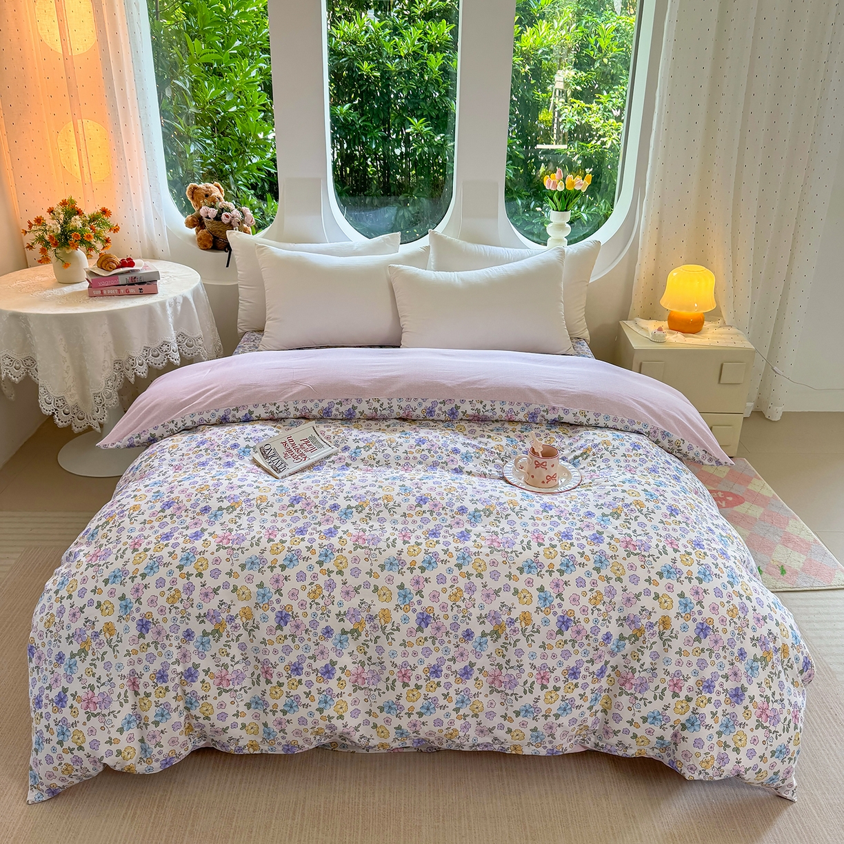 91家纺网 家纺一手货源 找家纺 （总）壹贝家纺 2025新款小清新全棉纯棉印花系列(喷气工艺)(高品质)(花型持续更新)(接受各种预定尺寸)-单被套