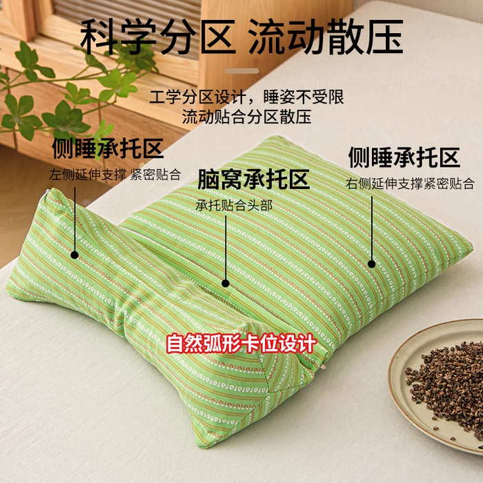 91家纺网 家纺一手货源 找家纺 （总）囍莱家纺 2025春夏新款全棉纯棉三角牵引组合荞麦枕护颈枕腰枕