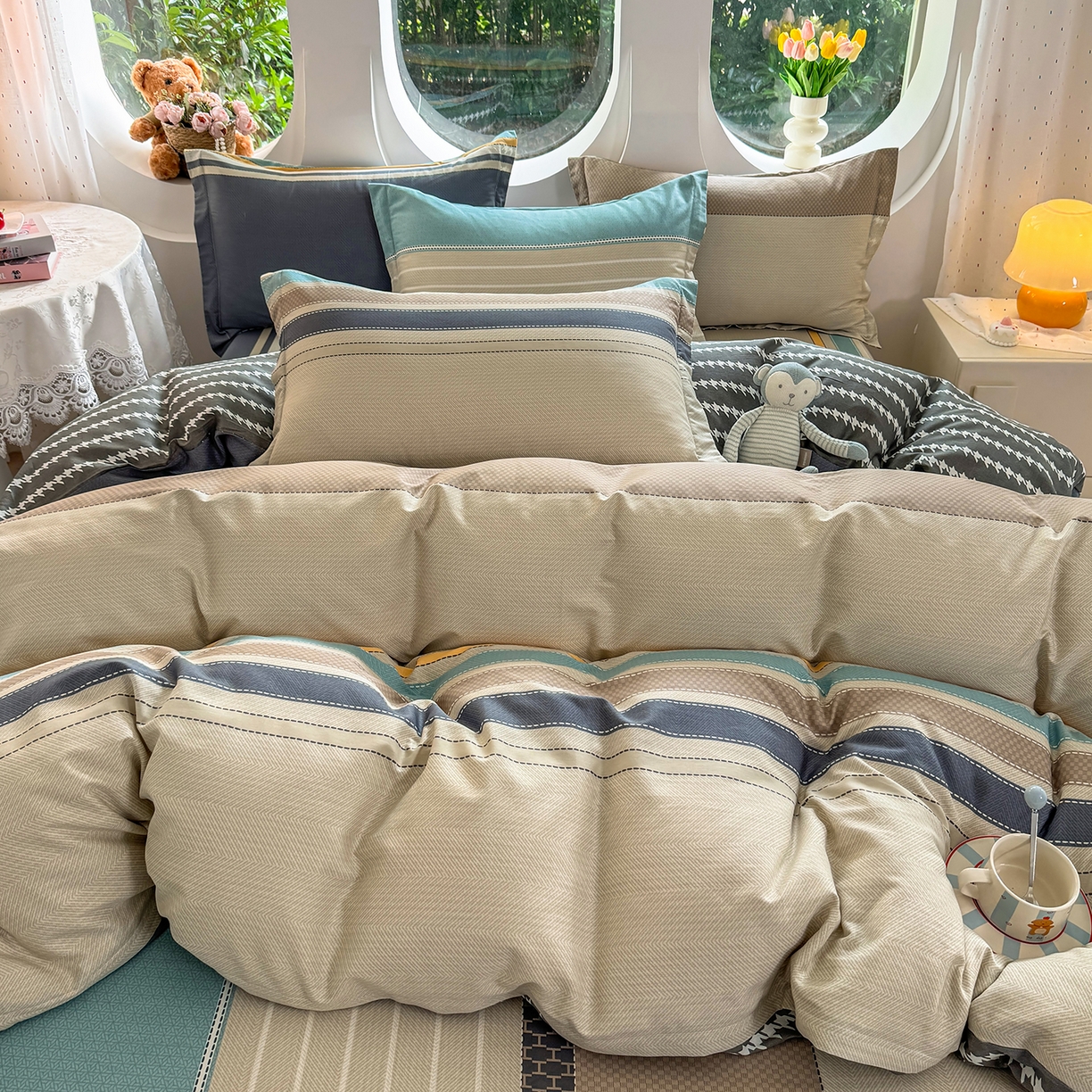 91家纺网 家纺一手货源 找家纺 壹贝家纺 2025新款小清新全棉纯棉印花系列-单被套 如果爱